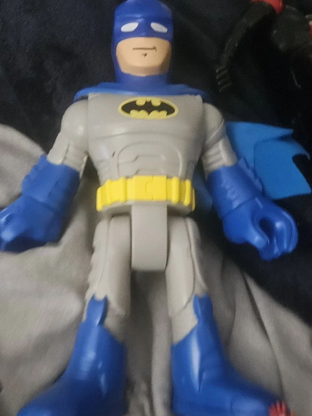 Imaginext Blue & Gray Batman Costume Figure with Yellow Belt